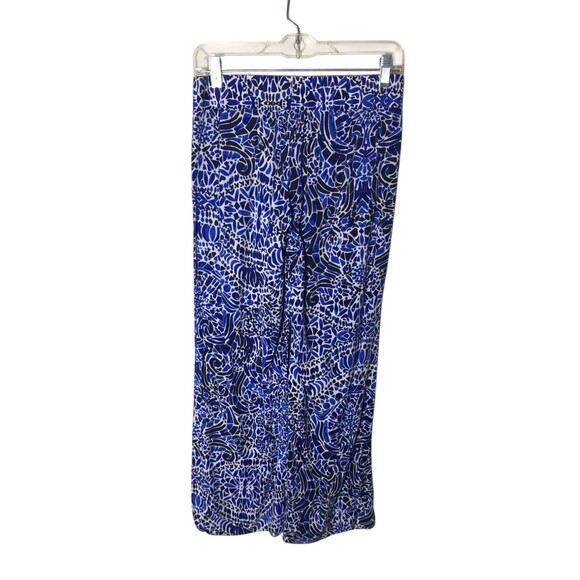 Lilly Pulitzer Pants Women's Size XS Blue White Geometric Mosaic Stretch - Picture 2 of 7